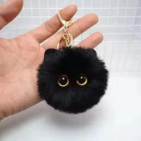 Purrfect Peepers Cat Head Keychain
