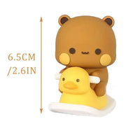 Cute Kawaii Bubu Dudu Panda Bear Figure Cartoon Exciting Bear Miniatures Collectible Animal Toy Doll Ornament Home Derocation.. - Bear Hugs