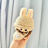 Handmade Labubu Crochet Animal Outfits - Bear Hugs