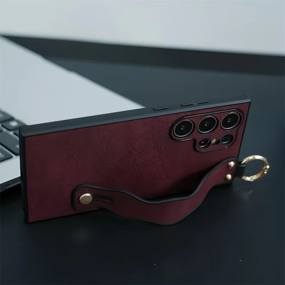 Elegant Wrist Bracket Leather Case (For Samsung)