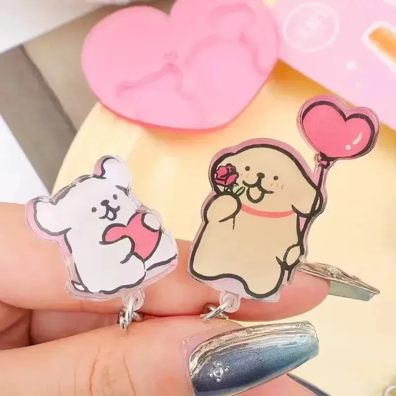 Heartfelt Hounds Wall Couple Keychain