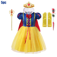 Kids Clothing 2PCS Set Dress+Cloak Snow White Princess Costume Halloween Carnival Cosplay Party Girls Dresses Birthday Party - Bear Hugs
