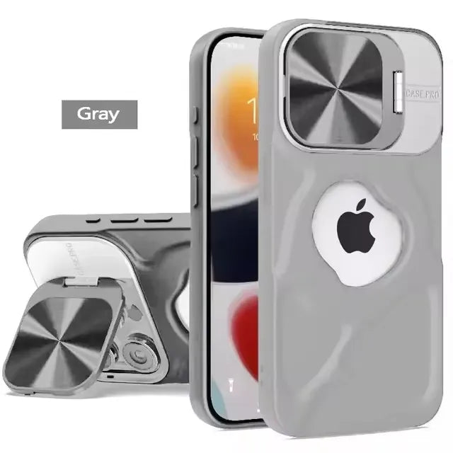 Luxury Flip Up Bracket Camera Protect Case (For iPhones)