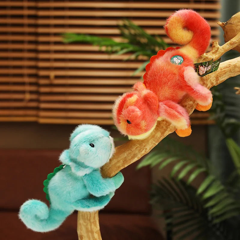 20cm Cartoon Colorful Chameleon Plush Doll Magnetic Reptile Toy Cute Home Decor Gift for Children Simulation Soft Stuffed Animal - Bear Hugs