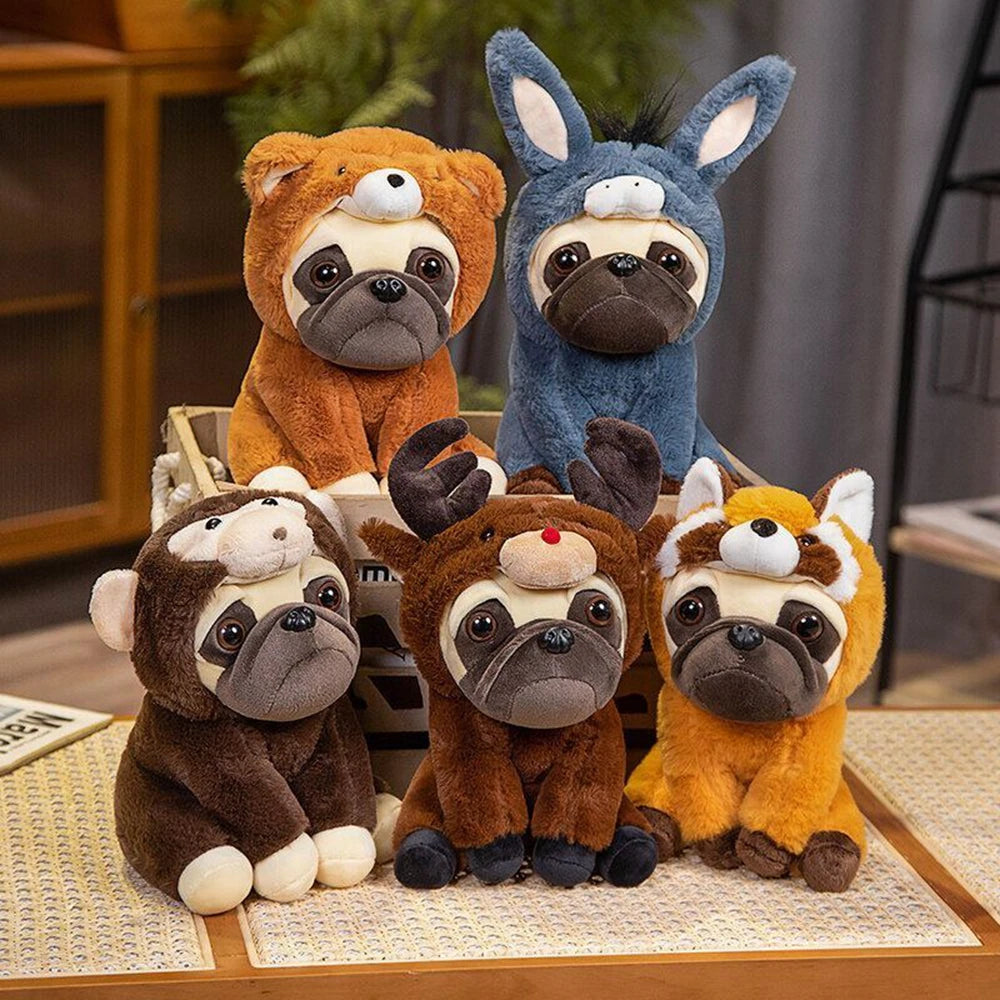25CM Creative Hat Shar-pei Dog Plush Toy Other Animal Dress Up Hat Can Be Taken Off Into A Dog Doll Children's Birthday Gift - Bear Hugs