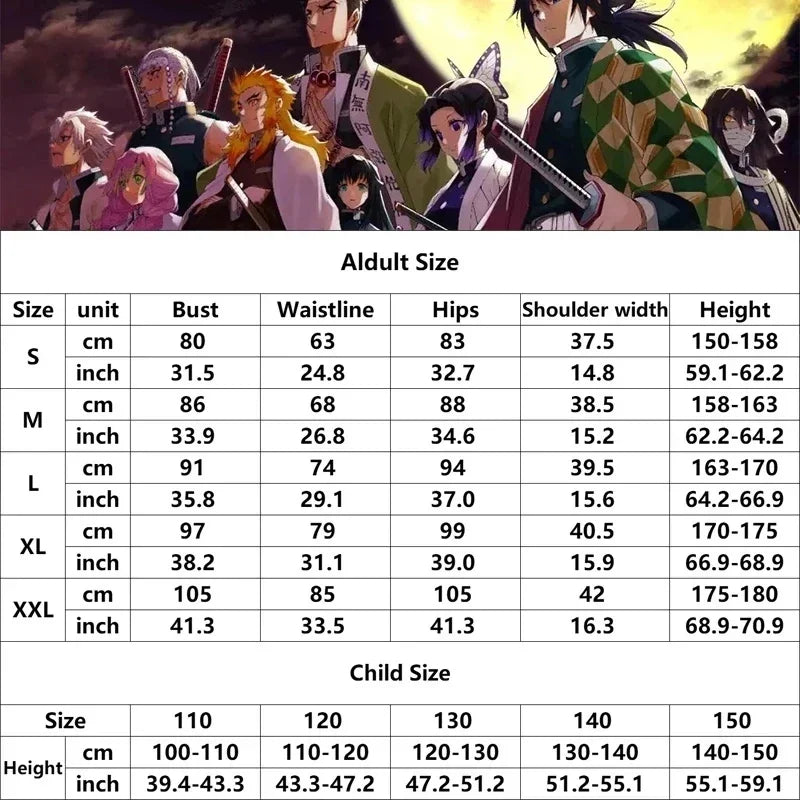 Demon Slayer Cosplay Tanjiro Nezuko Cosplay Kids Shinobu Costume Japanese Anime Cartoon Halloween Costume Christmas Gifts - Bear Hugs