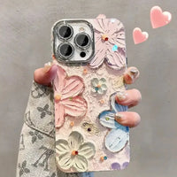 Luxury Flowers Glitter Case (For iPhones)