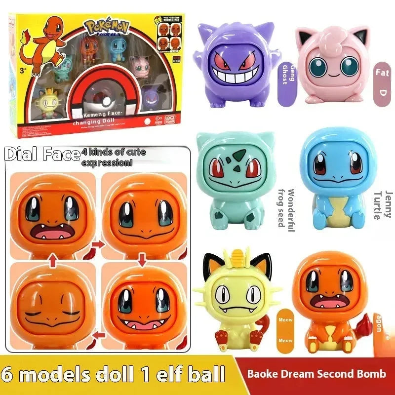 Pokimoen Face-Changing Dolls with Pokeball (Set of 6)
