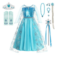 Girls Snow Queen Kids Costumes Girls Carnival Party Prom Gown Elsa Robe-Playing Children Clothing Princess Dress Birthday Dress - Bear Hugs