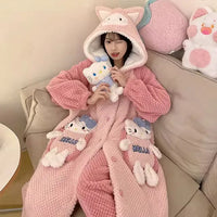 Thick Fleeced Cartoon Sanrio and Disney Pajama Set