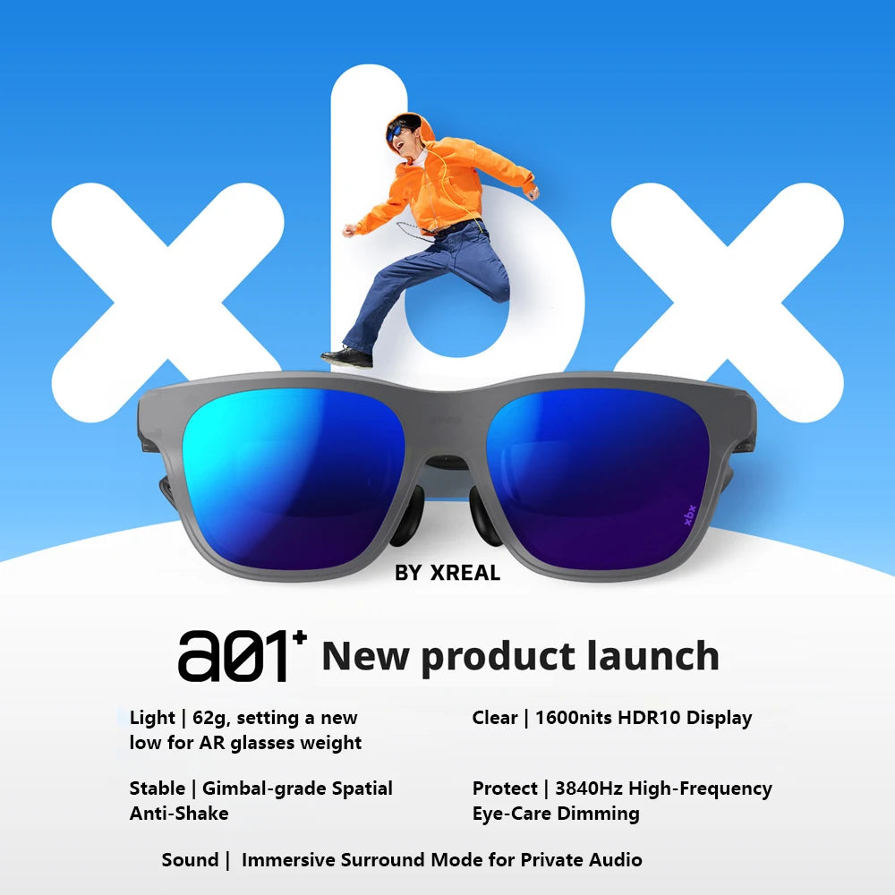 XREAL xbx a01 AR Glasses HDR10 1600nits 50° FOV Smart Glasses for Watch Videos Play Games - Bear Hugs