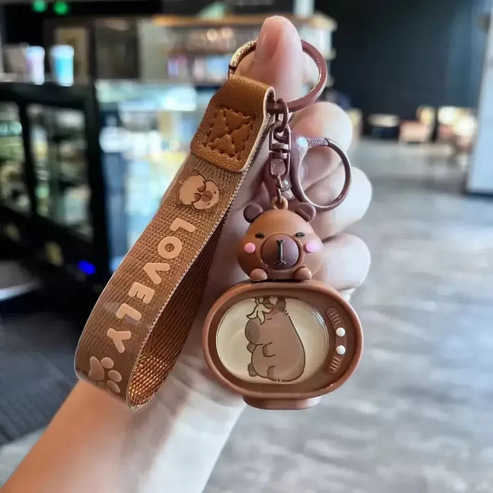 Kawaii Capybara 3D TV Keychain