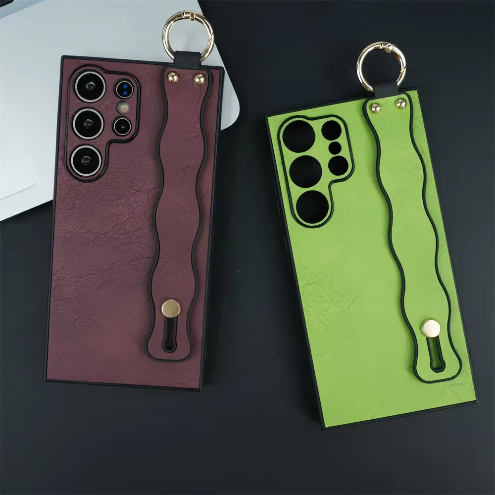 Elegant Wrist Bracket Leather Case (For Samsung)