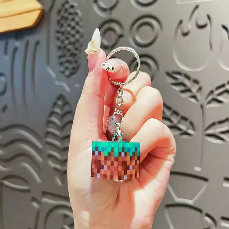 Minekraft Block Beacon LED Keychain