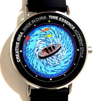 Creative Watches Quartz Original Watch with Ship Wave & Fishes Design Waterproof Wristwatch Comfortable Silicone Strap - Bear Hugs