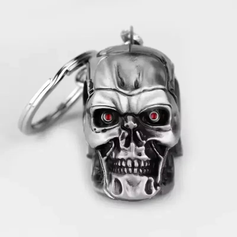 Terminator Skull Head Metal Keychain