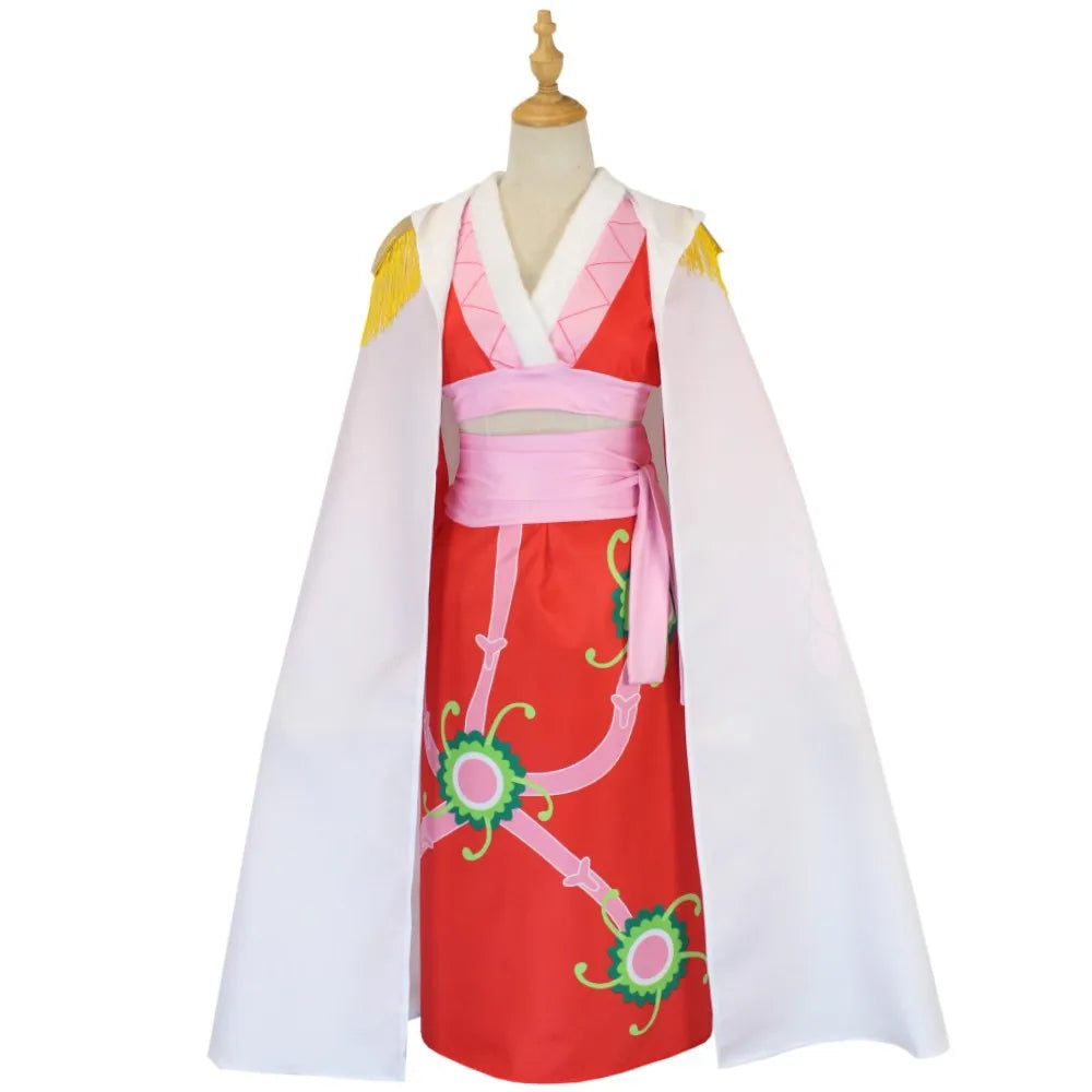 Anime Boa Hancock Cosplay Costumes Sexy Empire Red Kimono Dress Uniform Boa Hancock Earrings Halloween Costumes for Women Men - Bear Hugs