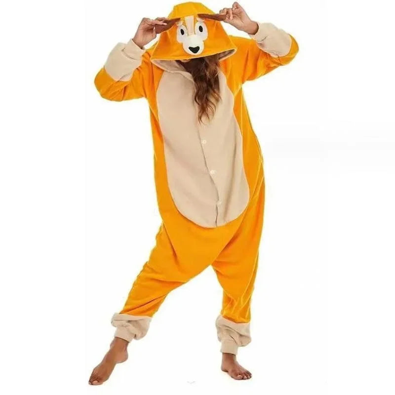Moose Cartoon Bluey Jumpsuit Pajamas One Piece Bluy Pajamas Bingo Bluey Cosplay Adults Child Garment Halloween Costume Home Wear - Bear Hugs