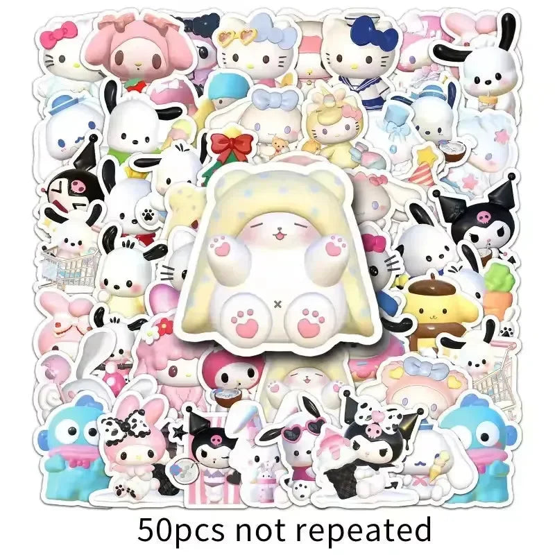 Sanliou Stereoscopic Sticker Pack (50 Pcs)