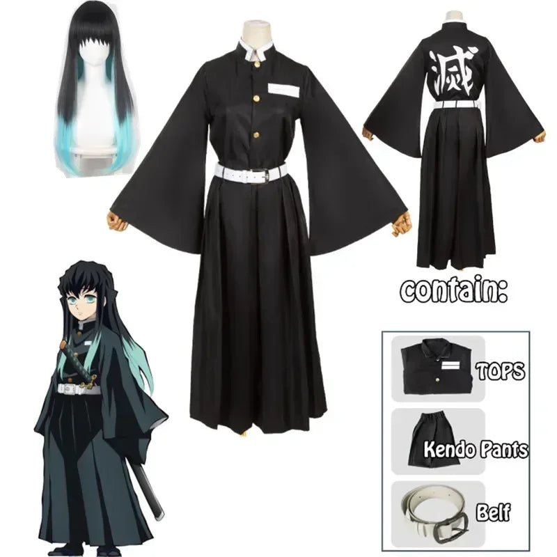 Tokitou Muichirou Cosplay Kostuums Kisatsutai Uniform Pruik Halloween Kostuum Volwassen Kids - Bear Hugs