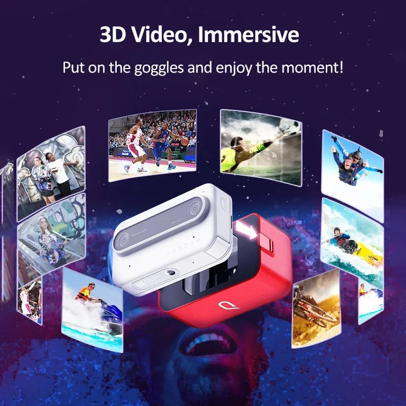 Kandao QooCam EGO 3D Stereo VR Camera 4K 60FPS 65 Inch Large Screen Waterproof 6-Axis Anti-Shake Digital Sports Camera - Bear Hugs