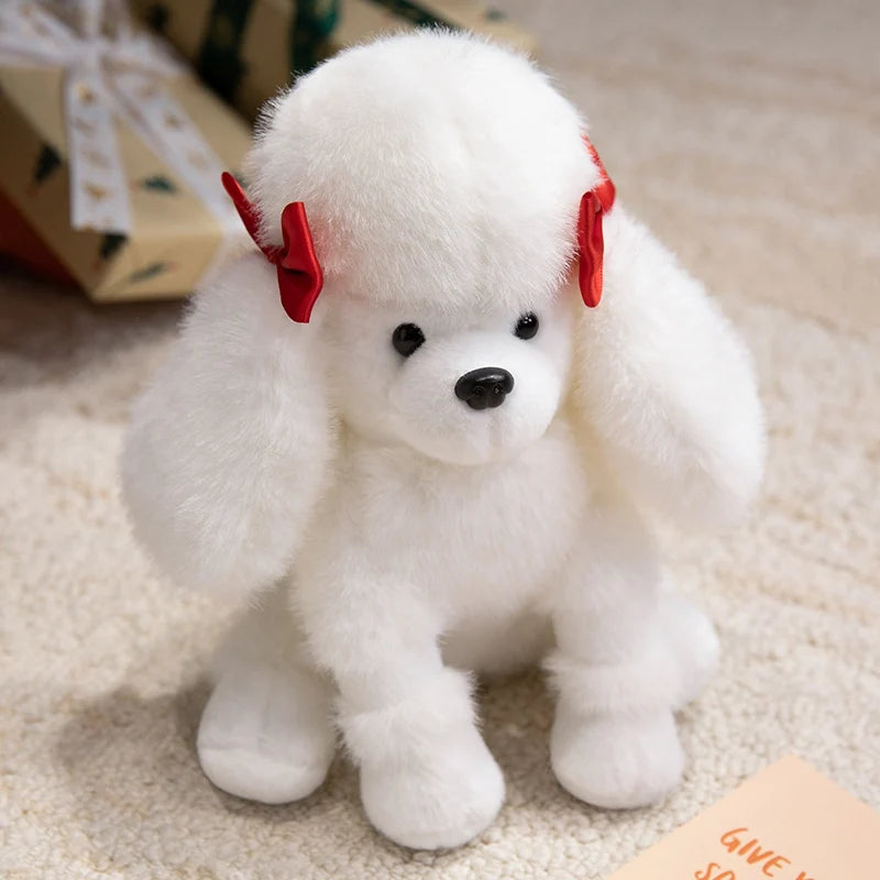 Realistic Sitting Puppy Plush Toy Stuffed Doggy Cute Fluffy Pet for Room Decor Children's Birthday Gift - Bear Hugs