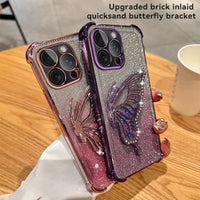 Glitter Butterfly Bracket Case (For iPhones)