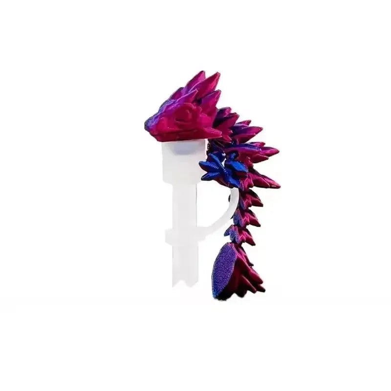3D Printed Mini Dragon Straw Topper For Tumblers