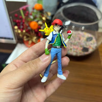 8Cm Pokemon Ash Ketchum Cartoon Pvc Exquisite Handmade Model Desktop Ornament Toy Collectibles Christmas Halloween Student Gift - Bear Hugs