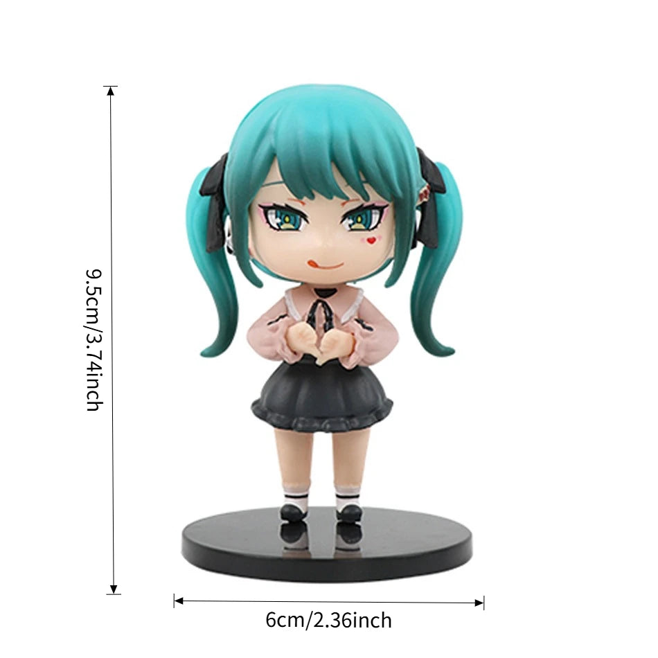 6pcs/set Anime new miku figure mini character ornaments kawai hatsune table decoration for home adult toy child gift - Bear Hugs