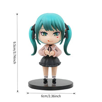 6pcs/set Anime new miku figure mini character ornaments kawai hatsune table decoration for home adult toy child gift - Bear Hugs
