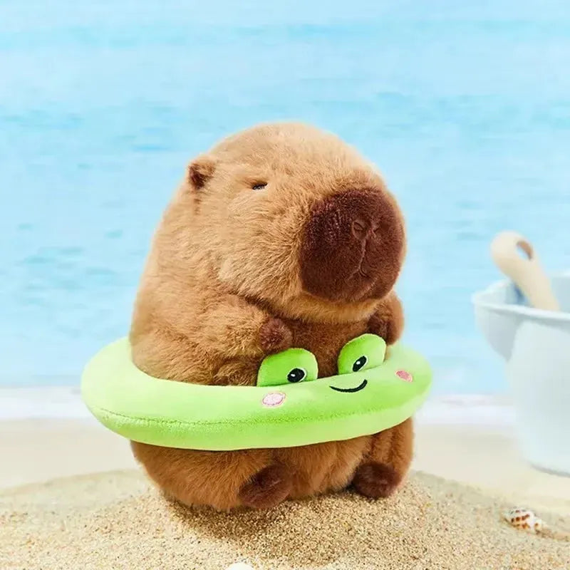 Capybara Swimming Ring Keychain