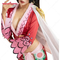 Miccostumes Women's Snake Princess Red Cosplay Costume Top Skirt With Cloak Set with Earings for Halloween Party - Bear Hugs