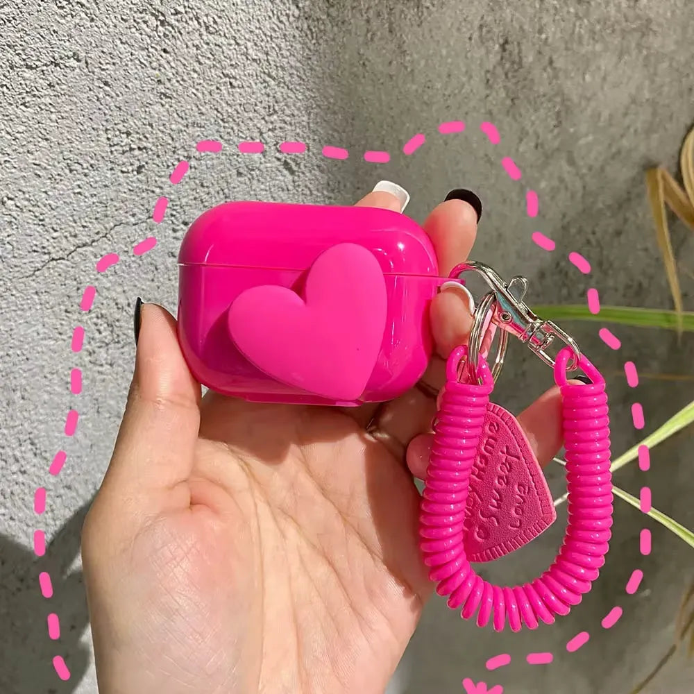 Adorable Pink Heart Case (For Airpods)