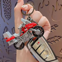 Rev Up Motorcycle Metal Keychain