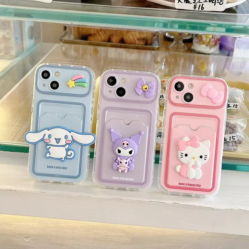 Sanrio Characters Card Holder Phone Case (For iPhones)