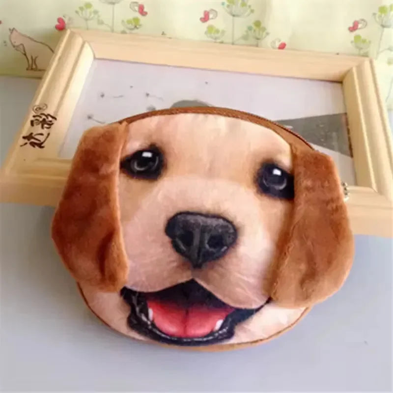 3D Realistic Dog Face Coin Purse