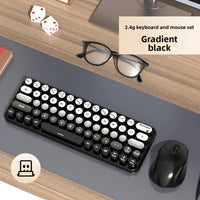 Ergonomic 2.4G Wireless Keyboard Mouse Combo 65 Keys Gradient Color - Bear Hugs