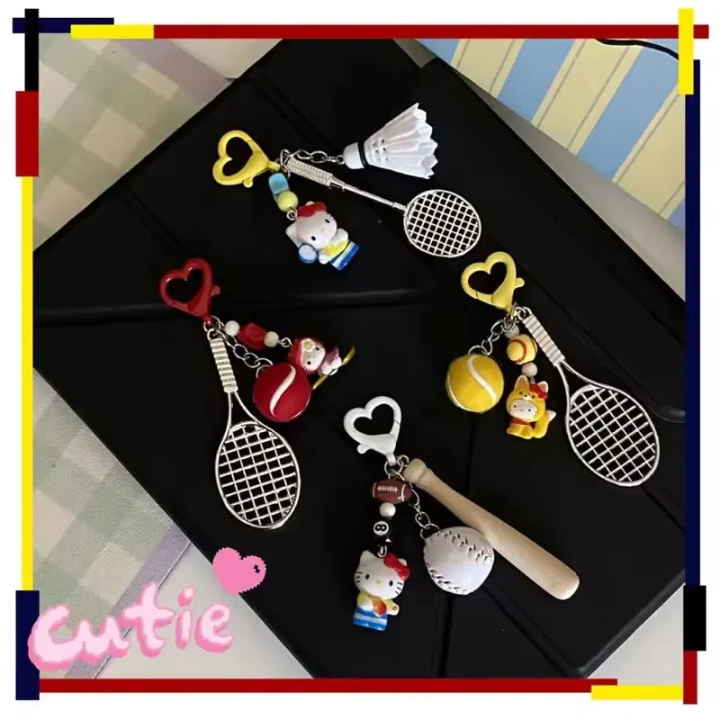 Hello Kitty Sports Ace Metal Keychain