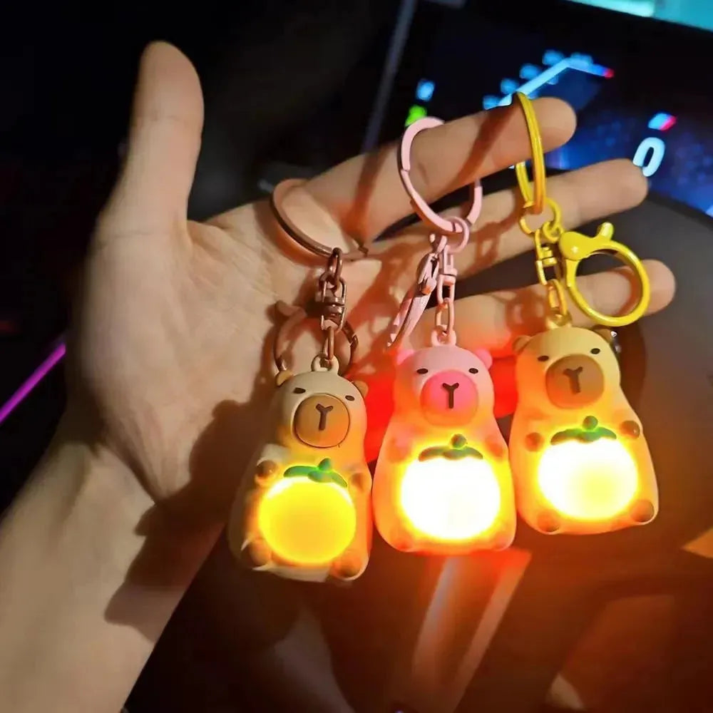 Capybara Citrus Spark Glow Keychain