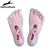 GallonShark Five-Finger Shoes, Breathable Elastic Strap Barefoot Shoes for Yoga, Pilates, Dance & Indoor/Outdoor Workout - Bear Hugs