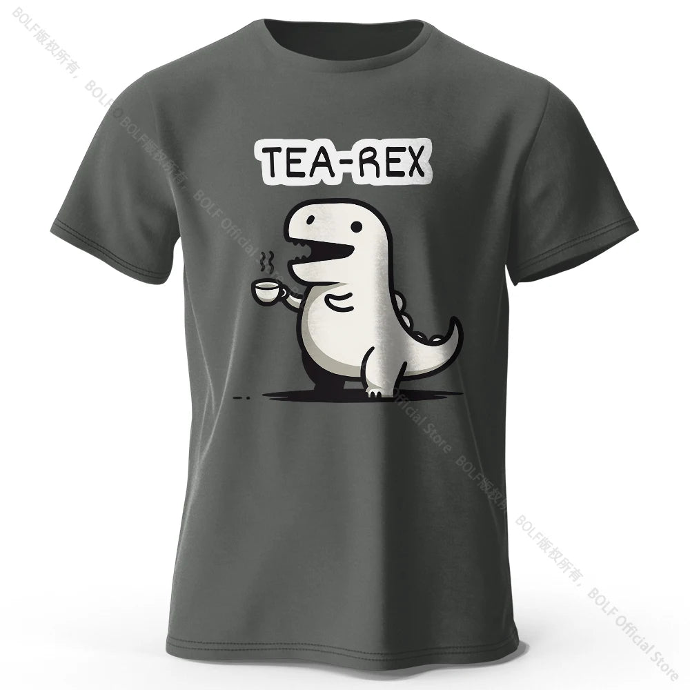 Tea-Rex Dinosaur Cotton T-Shirt