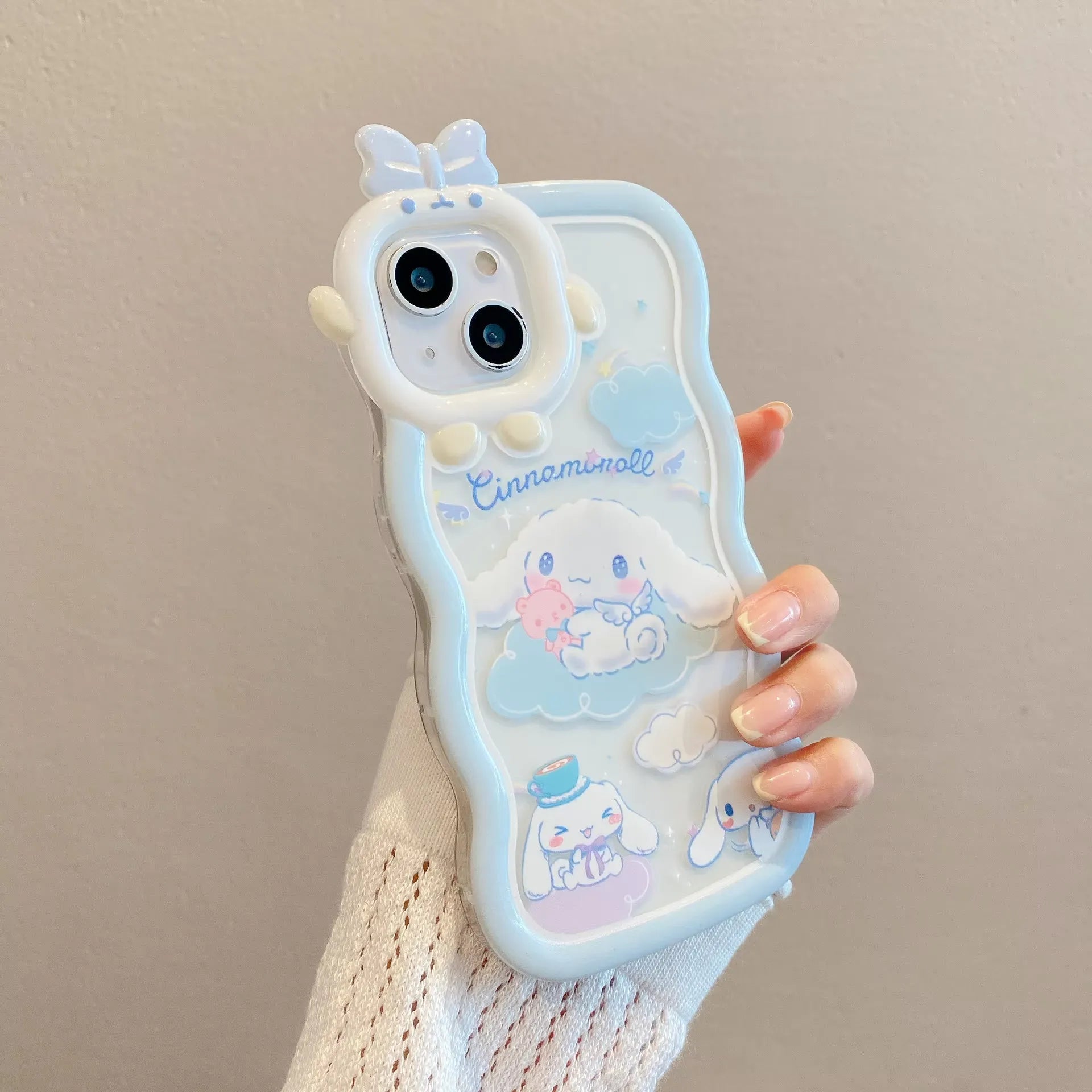 Cinnamoroll Bow Bracket Phone Case (For iPhones)