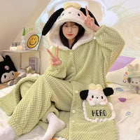 Thick Fleeced Cartoon Sanrio and Disney Pajama Set