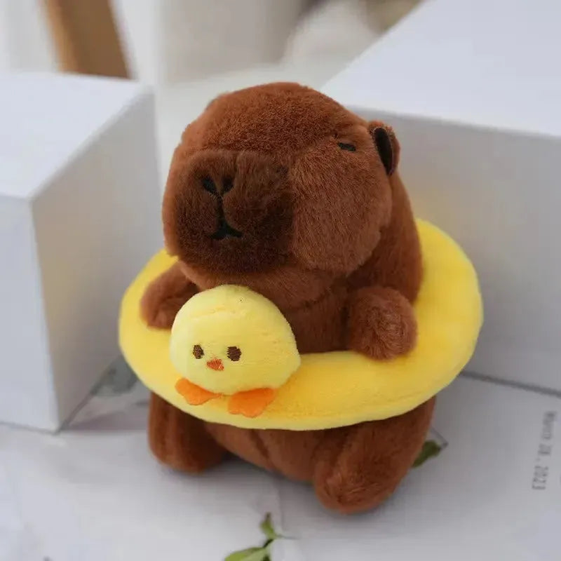 Capybara Swimming Ring Keychain