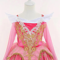 2026 Disney Sleeping Beauty Aurora Princess Dress Girl Cosplay Off Shoulder Kids Gifts Fancy Party Girl Baby Fine Lace Dress Set - Bear Hugs
