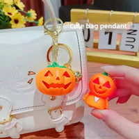 Spooky Sparkle Pumpkin LED Keychain