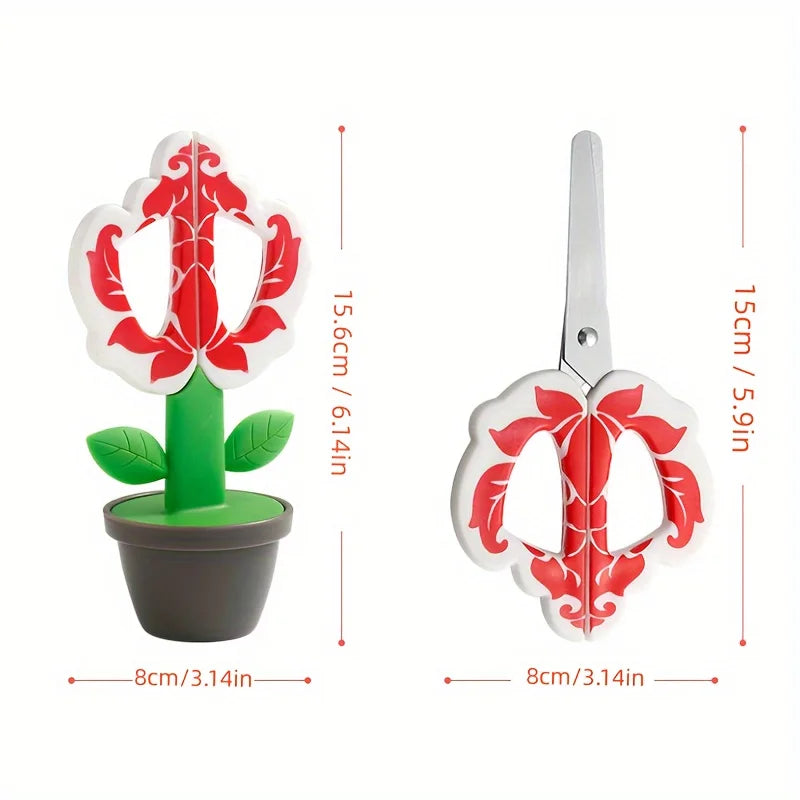 Creative Standing Flower Office Scissor Cute Stationery Scissors DIY Crafts Paper-Cutting Scissor School Supplies Desk Decor - Bear Hugs