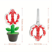Creative Standing Flower Office Scissor Cute Stationery Scissors DIY Crafts Paper-Cutting Scissor School Supplies Desk Decor - Bear Hugs
