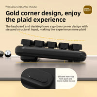 Ergonomic 2.4G Wireless Keyboard Mouse Combo 65 Keys Gradient Color - Bear Hugs